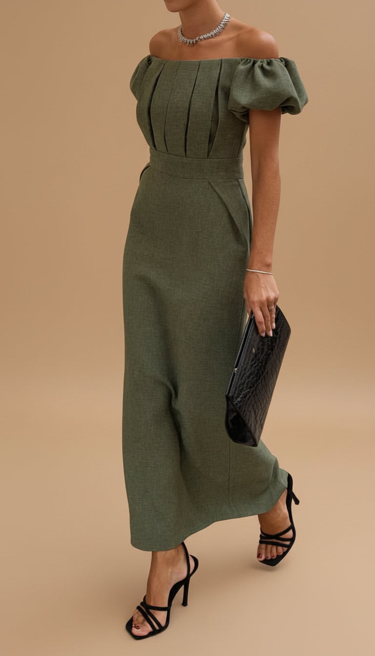 Jasmine - Vestido midi con cintura marcada