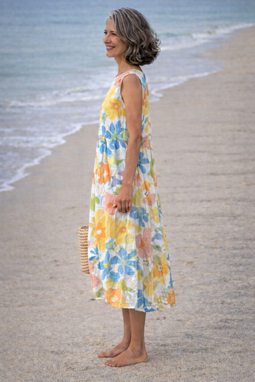 Ella | Vestido midi con flores pastel