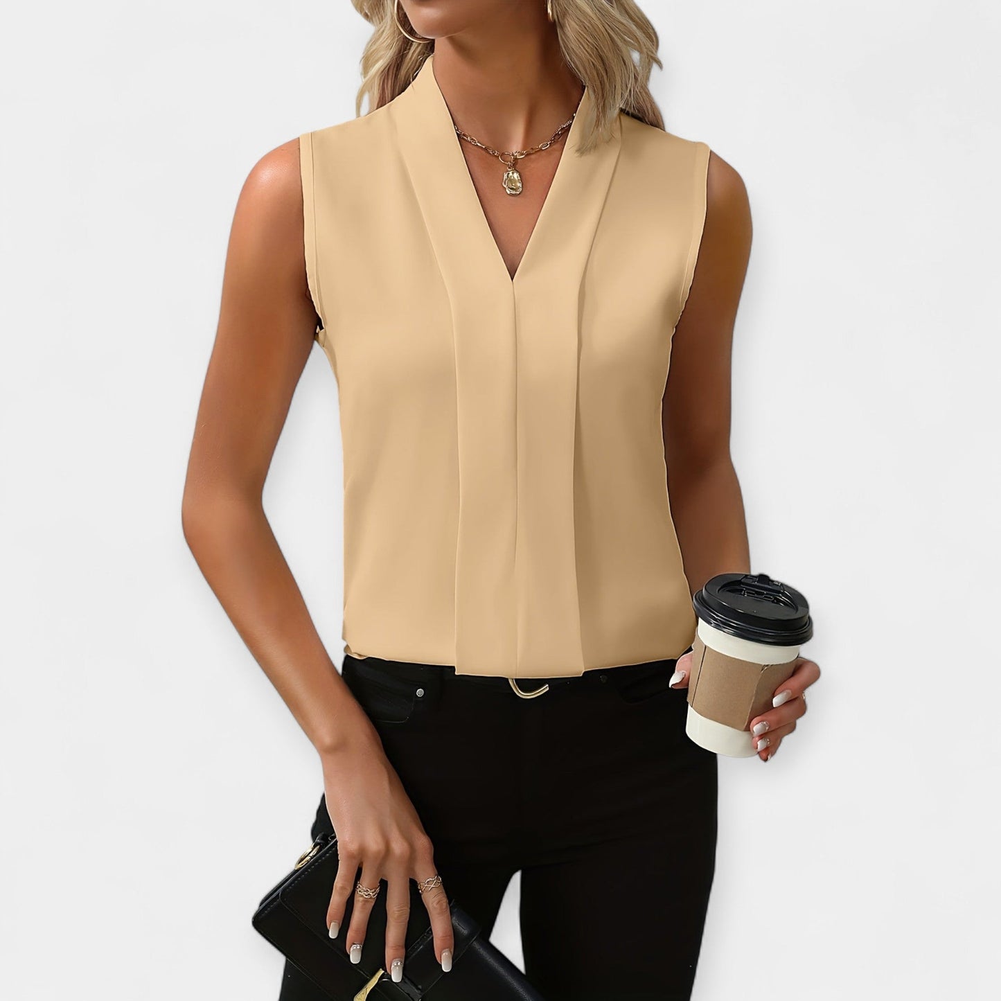 Blusa elegante sin mangas
