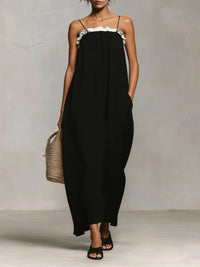 Mirelle | Vestido maxi color block con tirantes finos