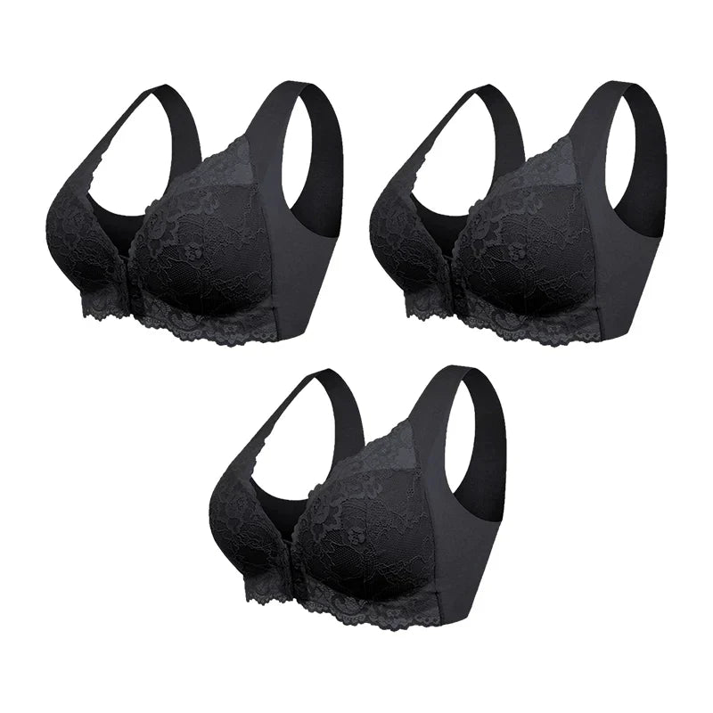 (Pack de 3) Sujetador Moldeador Cómodo Sin Aros con Cierre Frontal