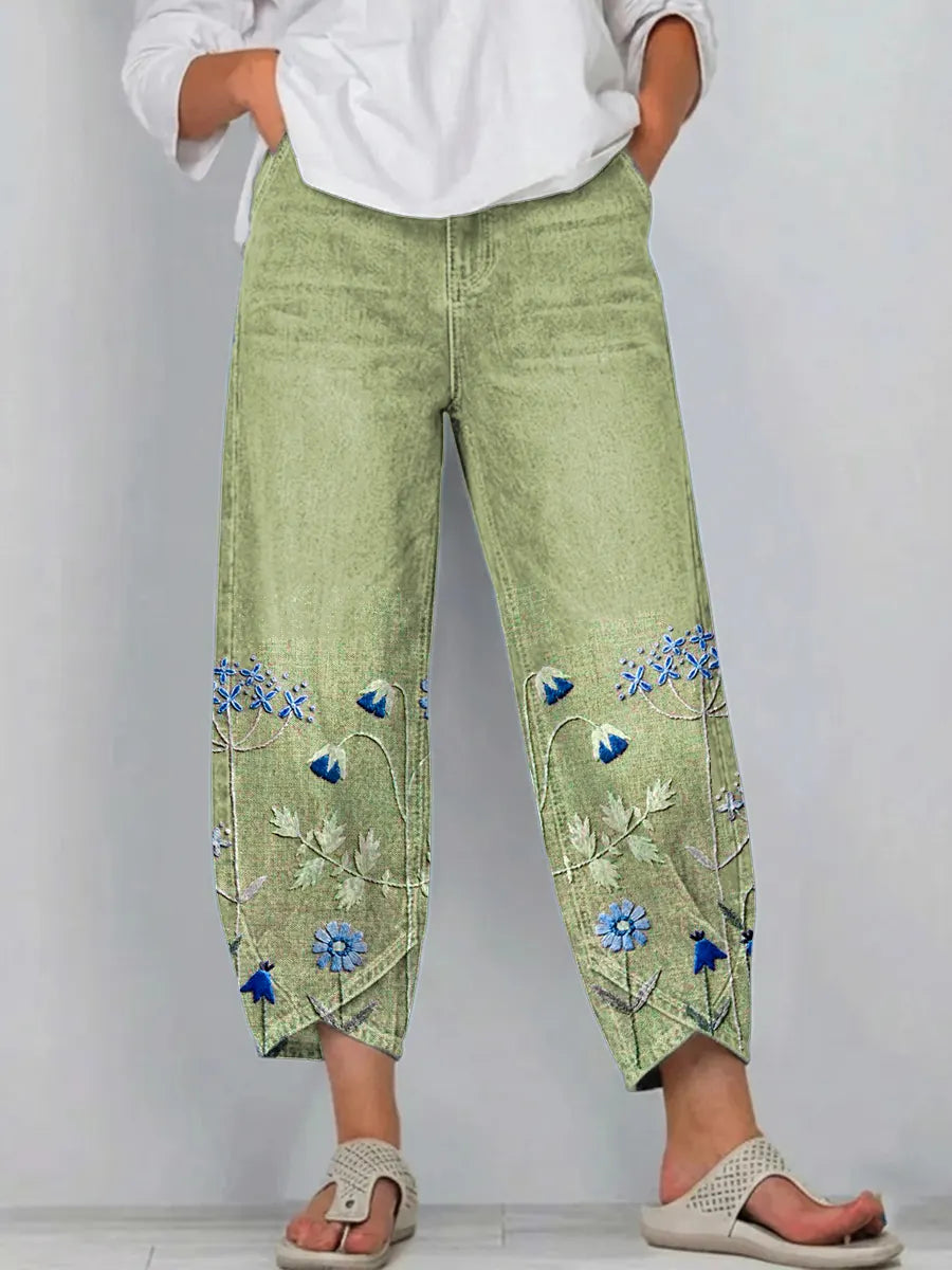 Velora | Pantalones Bordados Casual Chic