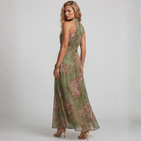 Theia - Vestido largo floral verde
