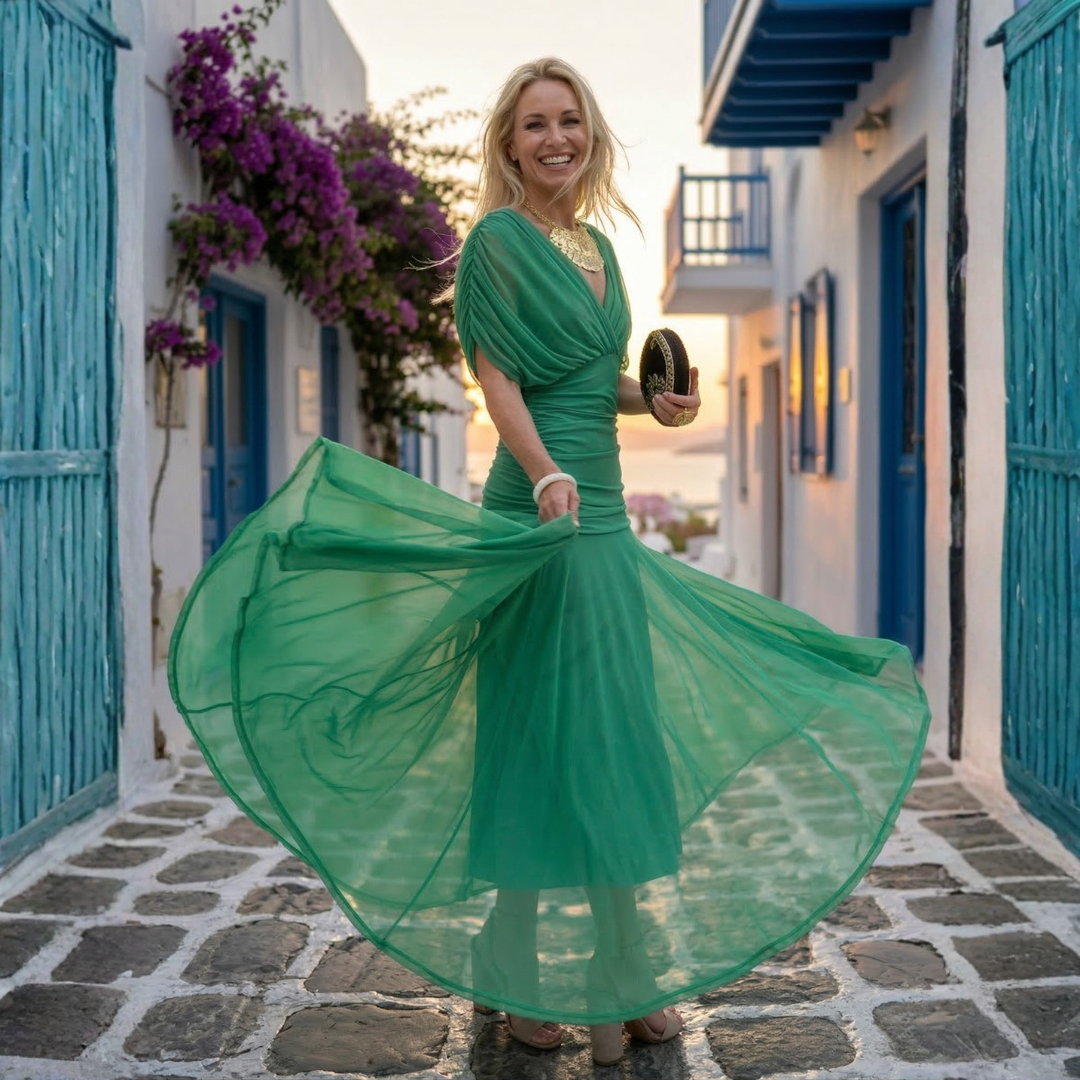 Xenia - Vestido largo con escote en V