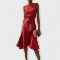 Juliette - Vestido midi asimétrico drapeado