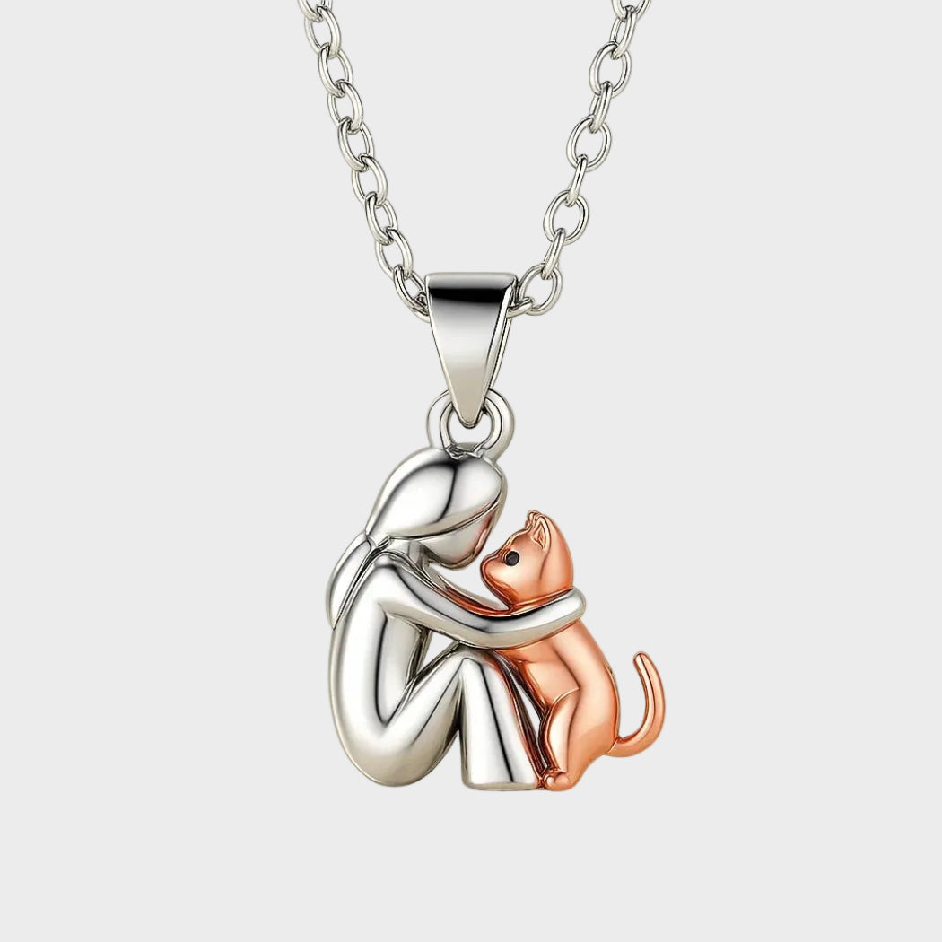 Vasia - Collar colgante abrazo de persona y gato