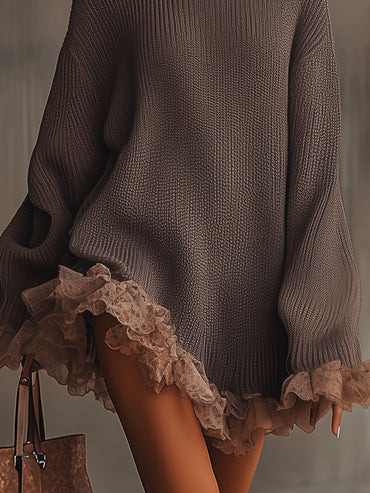 Nina | Vestido Suéter de Punto con Volantes