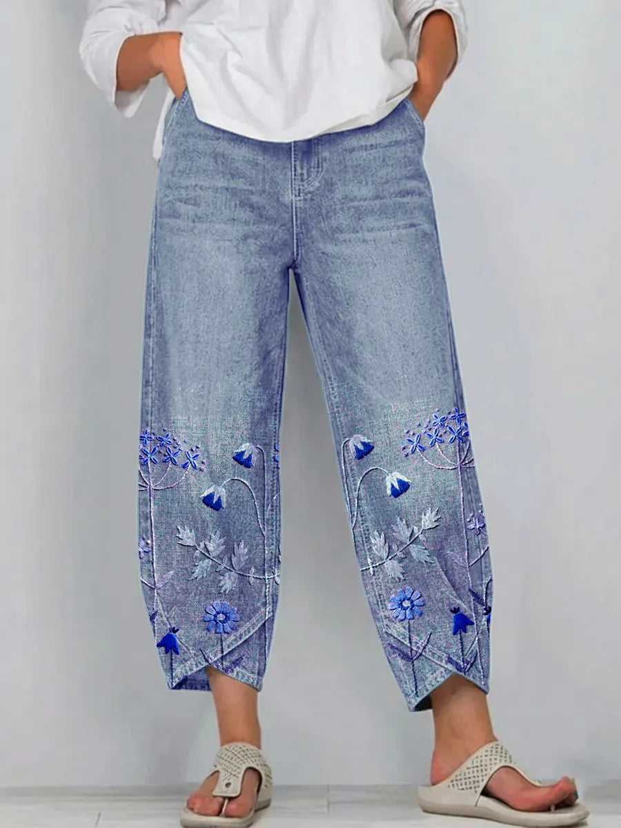Velora | Pantalones Bordados Casual Chic