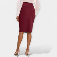 Falda midi de talle alto casual