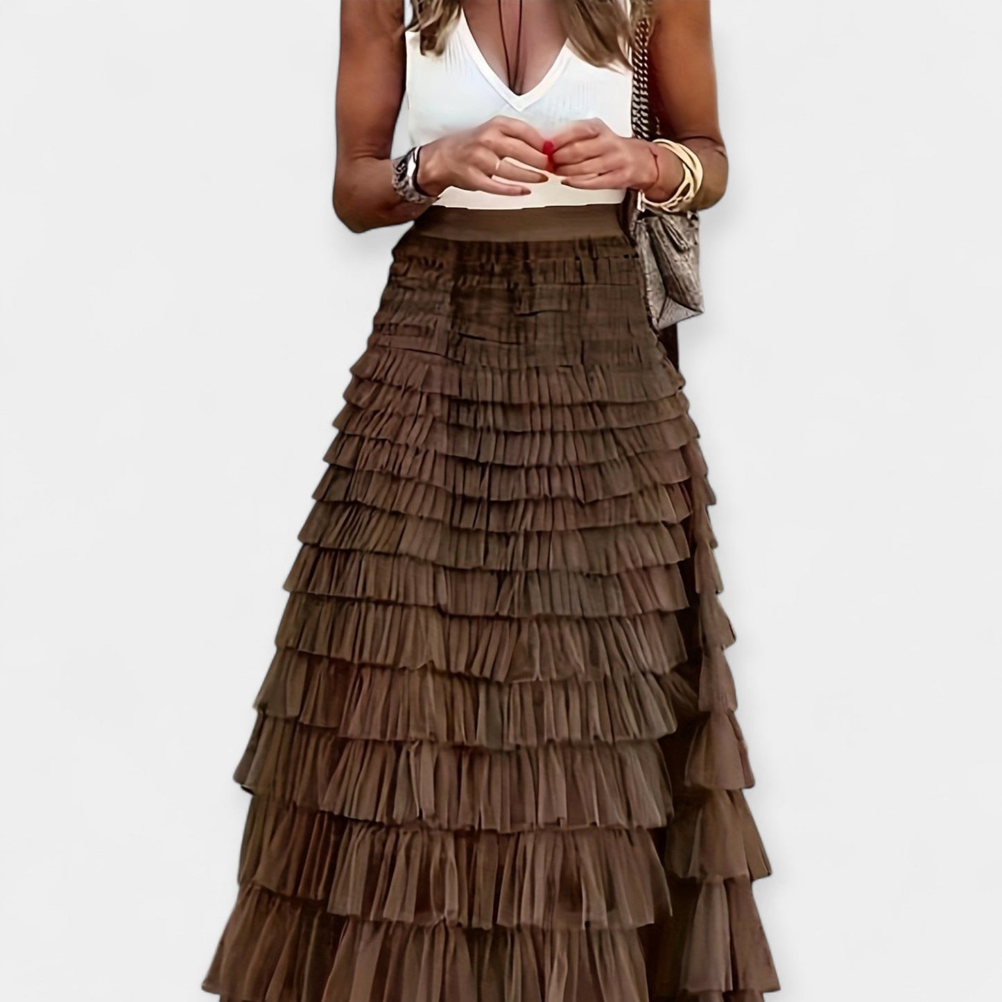 Falda boho con bajo de red