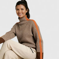 Aristea - Jersey de cuello alto con rayas en contraste