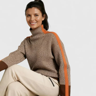 Aristea - Jersey de cuello alto con rayas en contraste