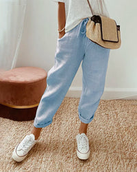 Pantalón de lino casual y elegante antitranspirante
