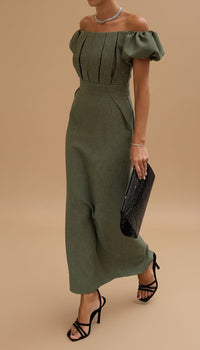 Jasmine - Vestido midi con cintura marcada