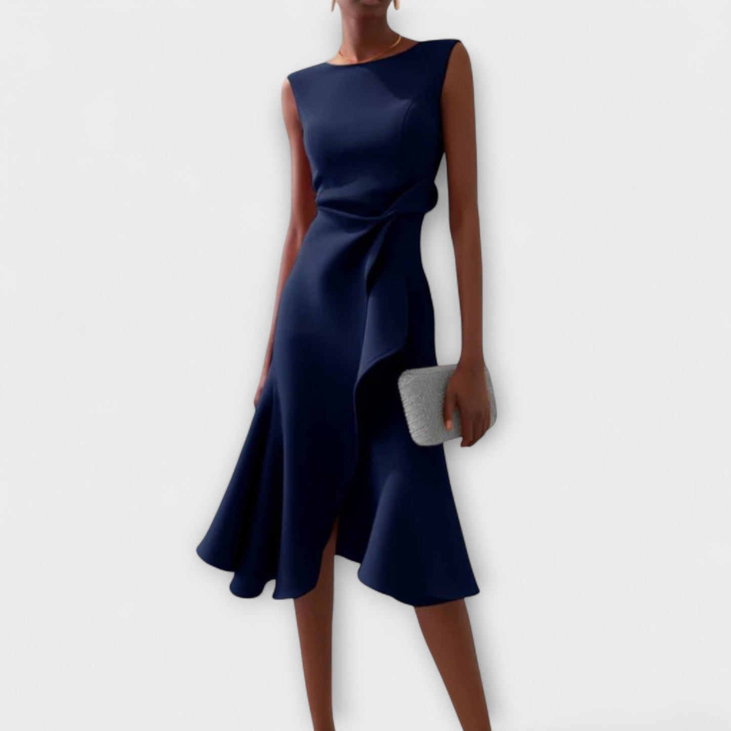 Juliette - Vestido midi asimétrico drapeado
