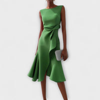 Juliette - Vestido midi asimétrico drapeado