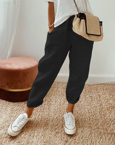 Pantalón de lino casual y elegante antitranspirante