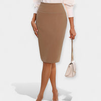 Falda midi de talle alto casual