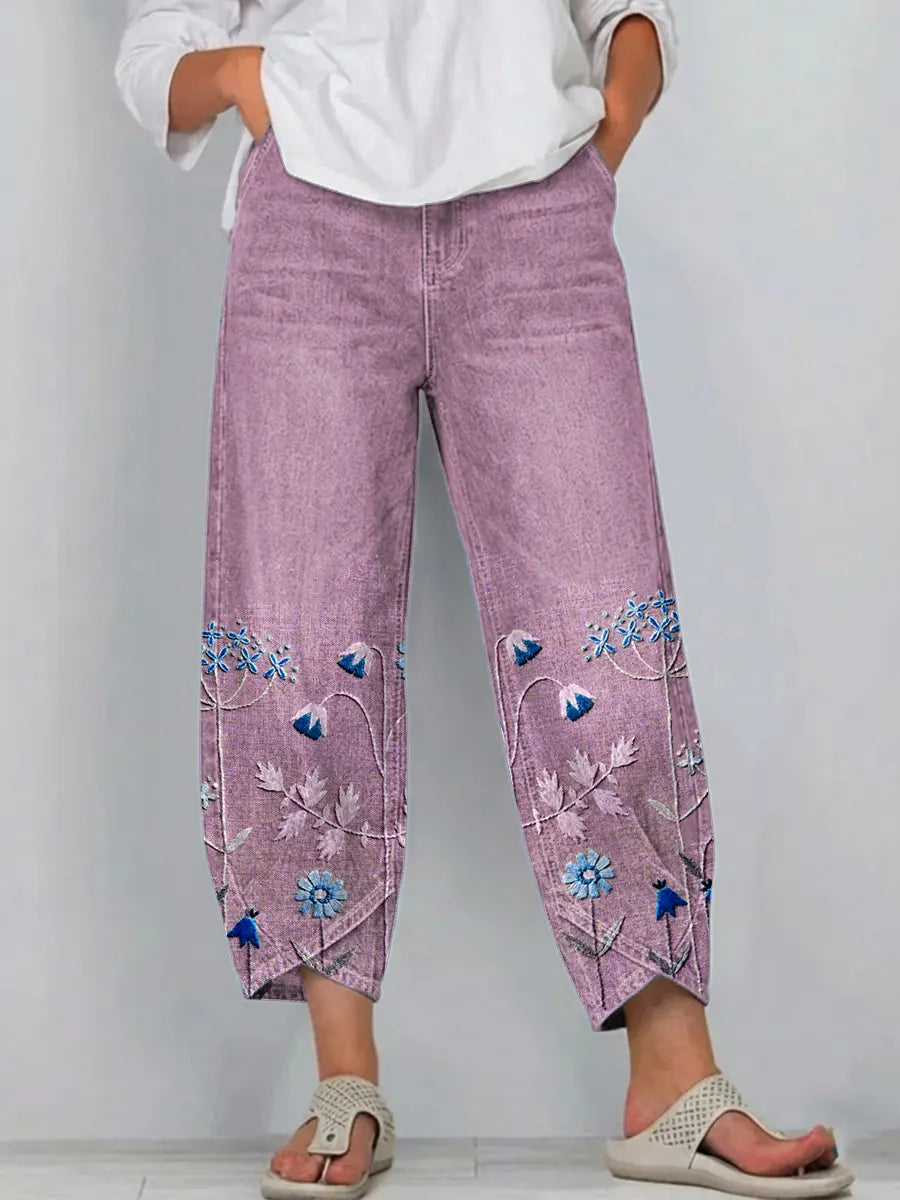 Velora | Pantalones Bordados Casual Chic