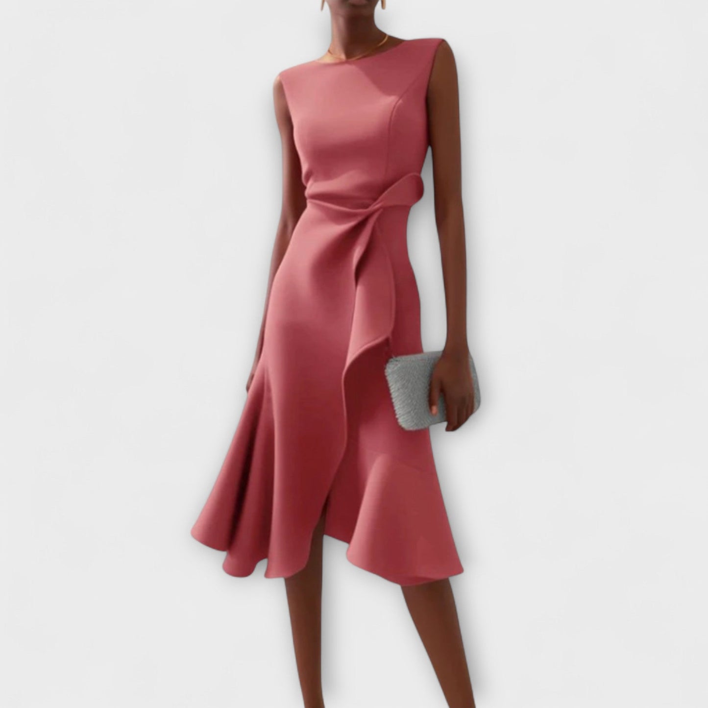 Juliette - Vestido midi asimétrico drapeado