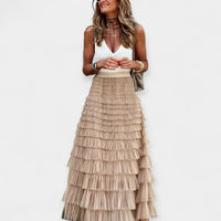 Falda boho con bajo de red