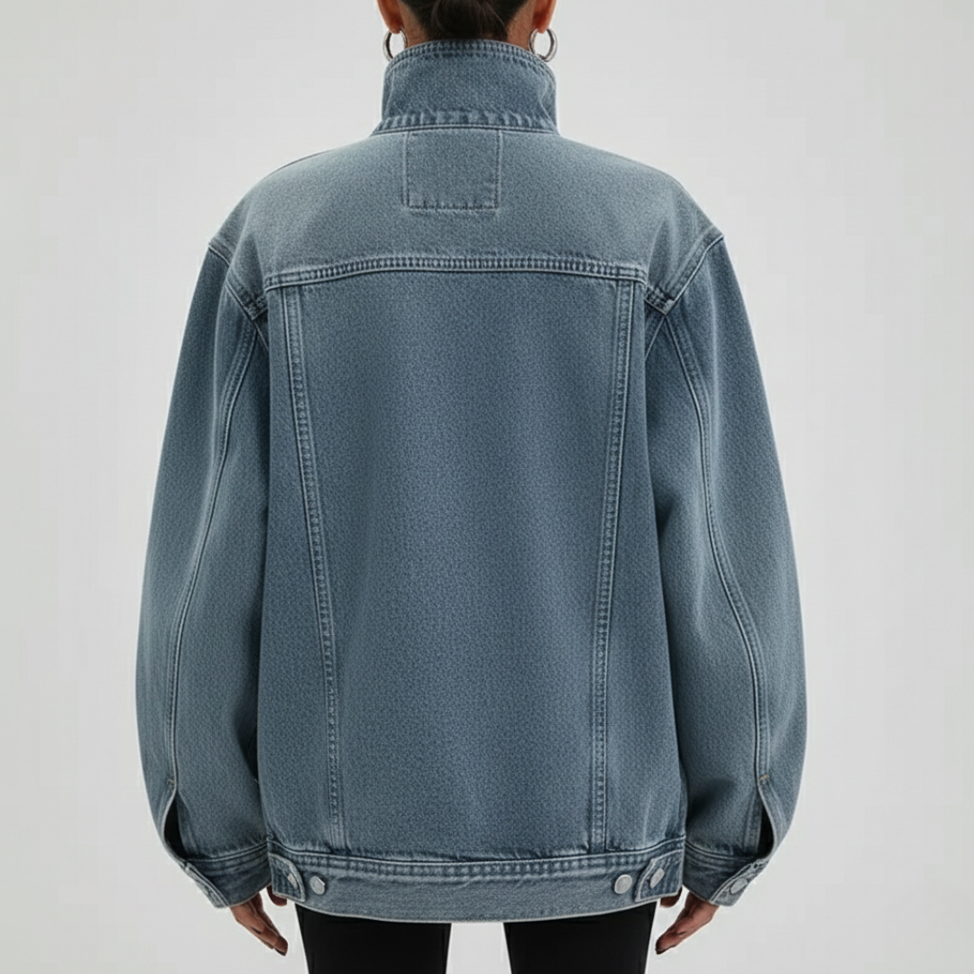 Cleo - Chaqueta asimétrica con botones estilo urbano