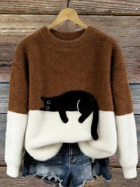 Luna | Sweat Femme avec Motif de Chat