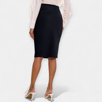 Falda midi de talle alto casual