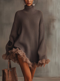 Nina | Vestido Suéter de Punto con Volantes