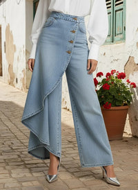 Martina - Vaqueros de talle alto y pernera ancha