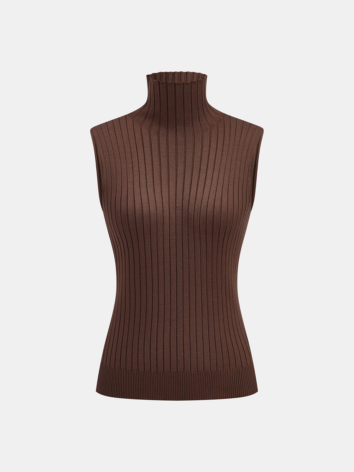 Conjunto de tres piezas con jersey de cuello alto de punto, cárdigan y pantalón