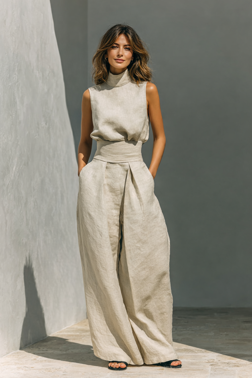 Maribel | Conjunto camiseta de tirantes y pantalón ancho