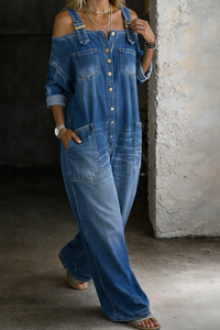 Velora | Mono Denim con Hombros Descubiertos