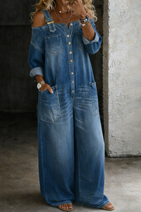 Velora | Mono Denim con Hombros Descubiertos