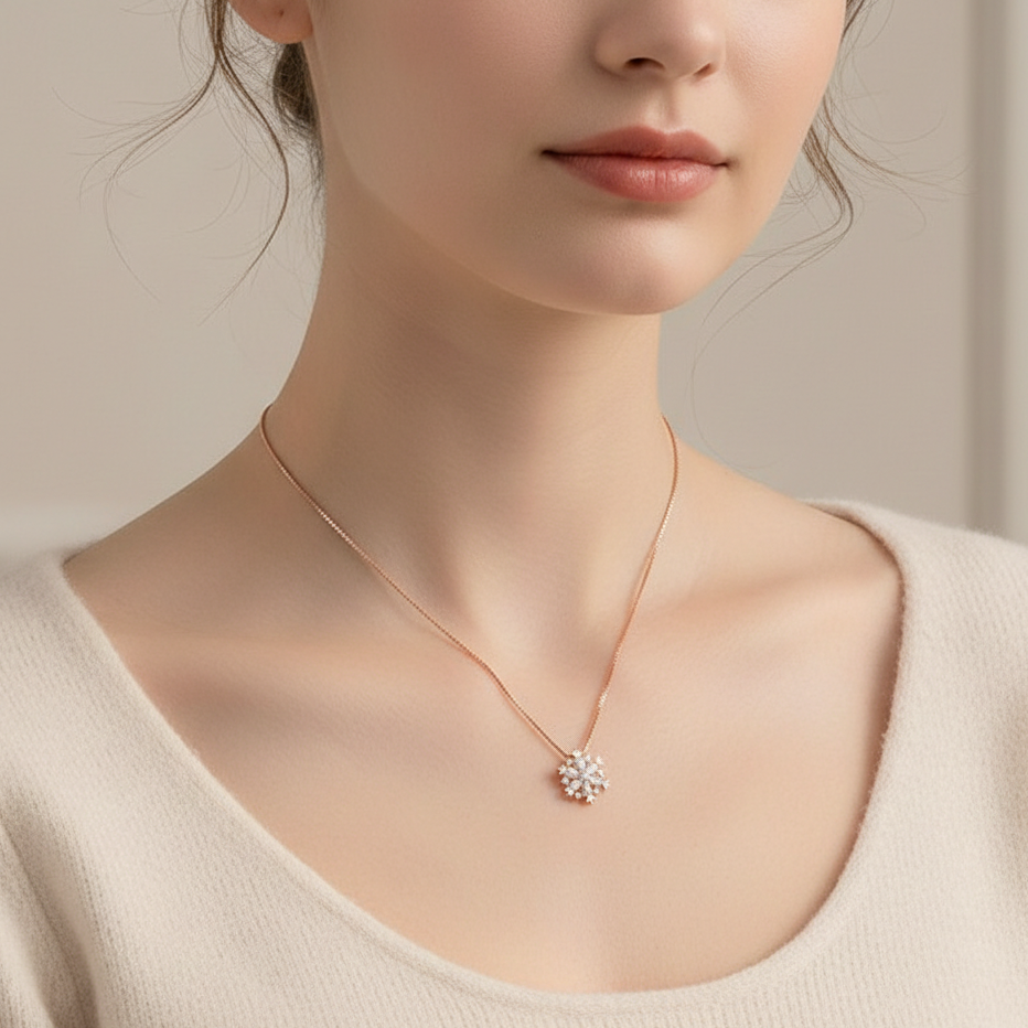 Cora - Collar de cristal con copo de nieve
