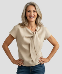 Hera - Blusa de lino de manga corta