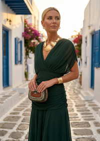 Xenia - Vestido largo con escote en V