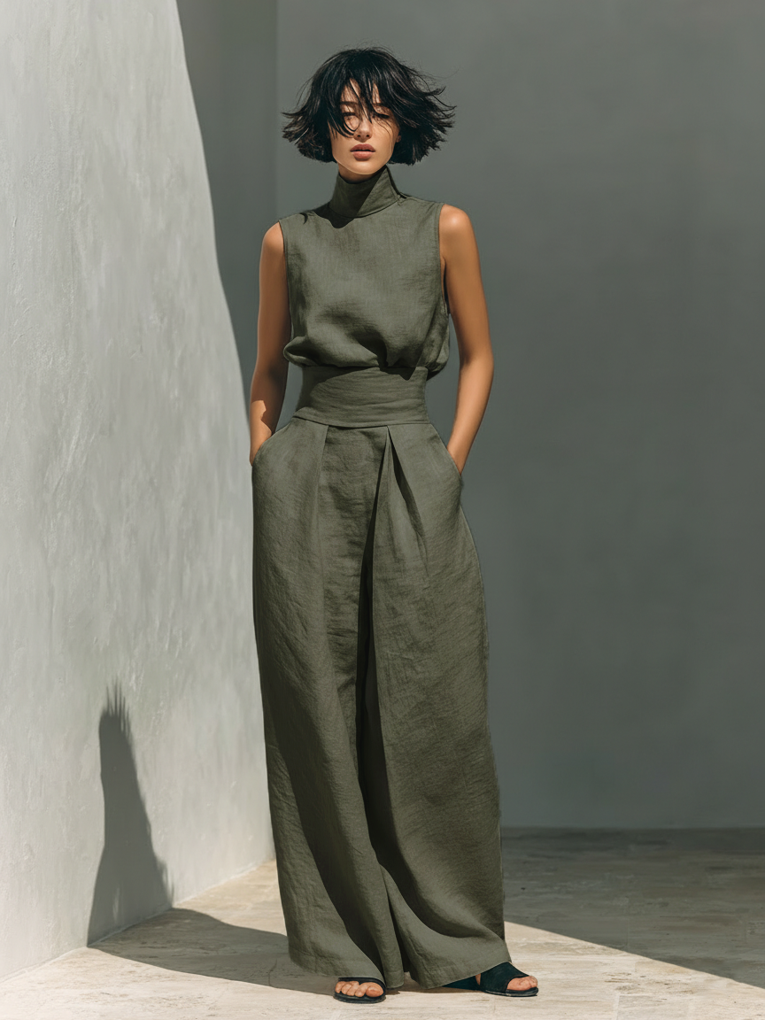 Rhea - Conjunto de blusa sin mangas
