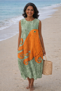 Teresa | Vestido midi de estilo oceánico
