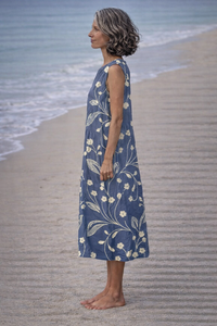 Estela | Vestido midi sin mangas con flores vintage