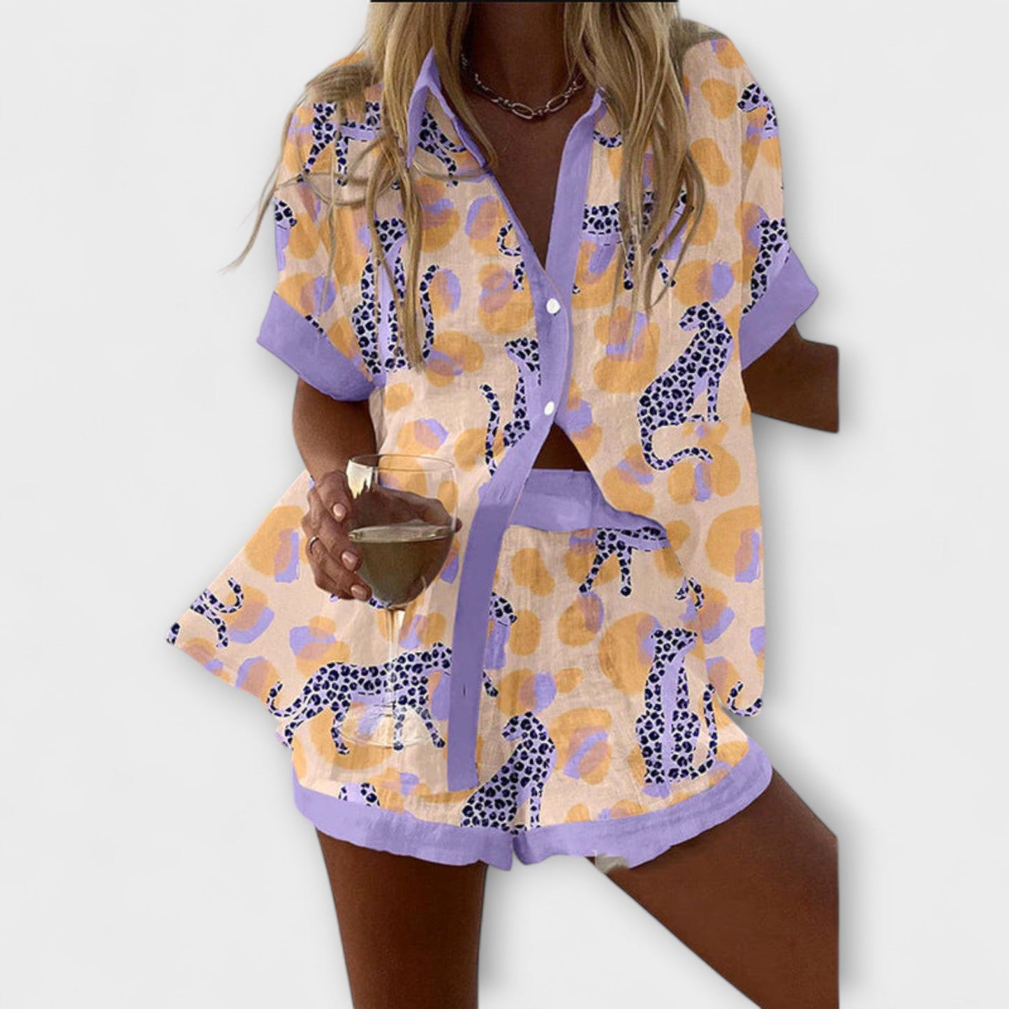 Inês | Conjunto Estampado Leopardo