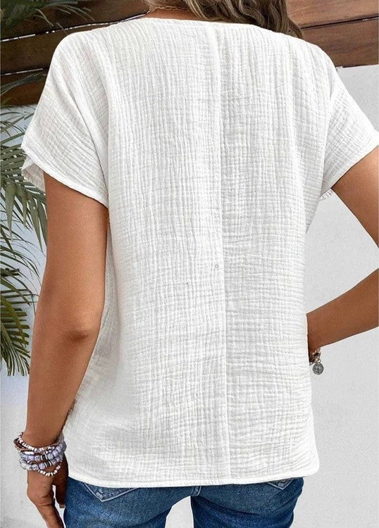 Top Léa con botones y cuello