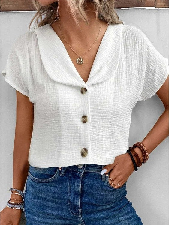 Top Léa con botones y cuello