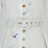 Amelie - Top floral azul de cuello alto