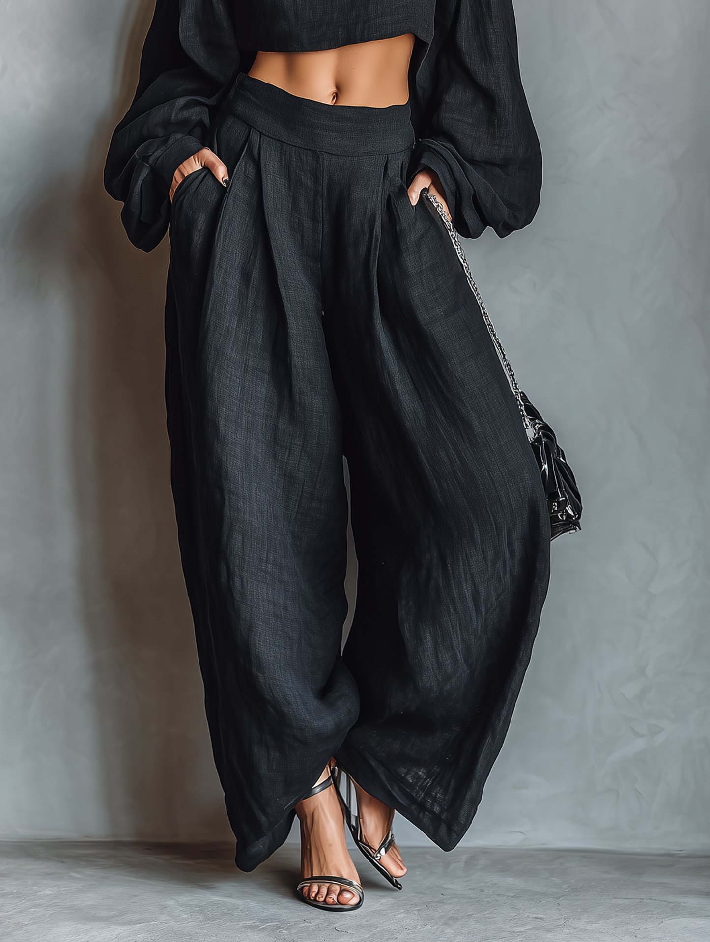 Tessa | Conjunto hombros descubiertos con pantalón ancho