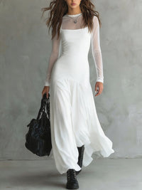 Lunaria |Vestido largo de tul negro con encanto etéreo
