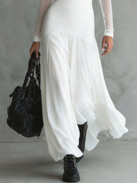Lunaria |Vestido largo de tul negro con encanto etéreo