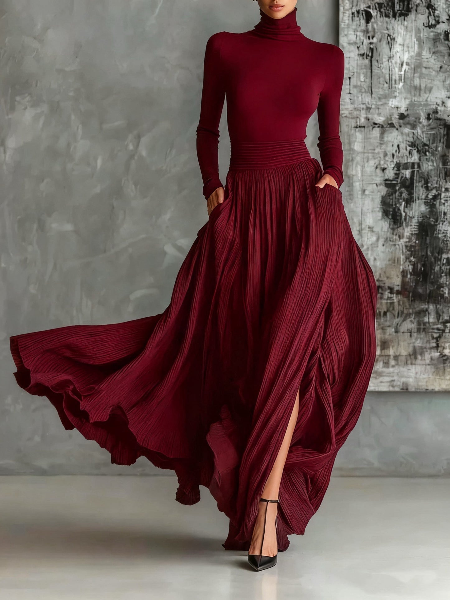 Evarista | Conjunto elegante con falda plisada