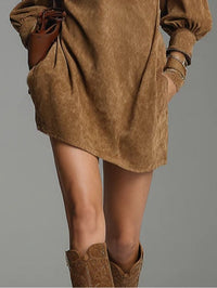 Lucienne | Vestido holgado de ante con cremallera