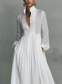 Léonie | Vestido maxi minimalista con cuello alto
